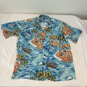 VINTAGE OCEAN CURRENT Original Surf Hawaiian Shirt Size Large